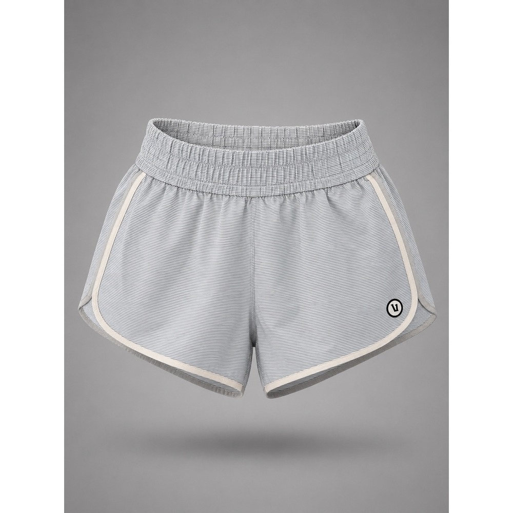 Vuori Womens Cardiff Short Size‎ Large Grey Blue Stripe VW3009 Athletic